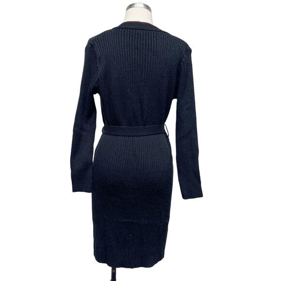 Vintage Its Our Time Womens Size M Black Ribbed Button Cardigan - Picture 6 of 7